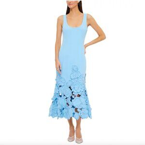 NWT Leo Lin Emily Appliqué Midi Dress (Size 4)